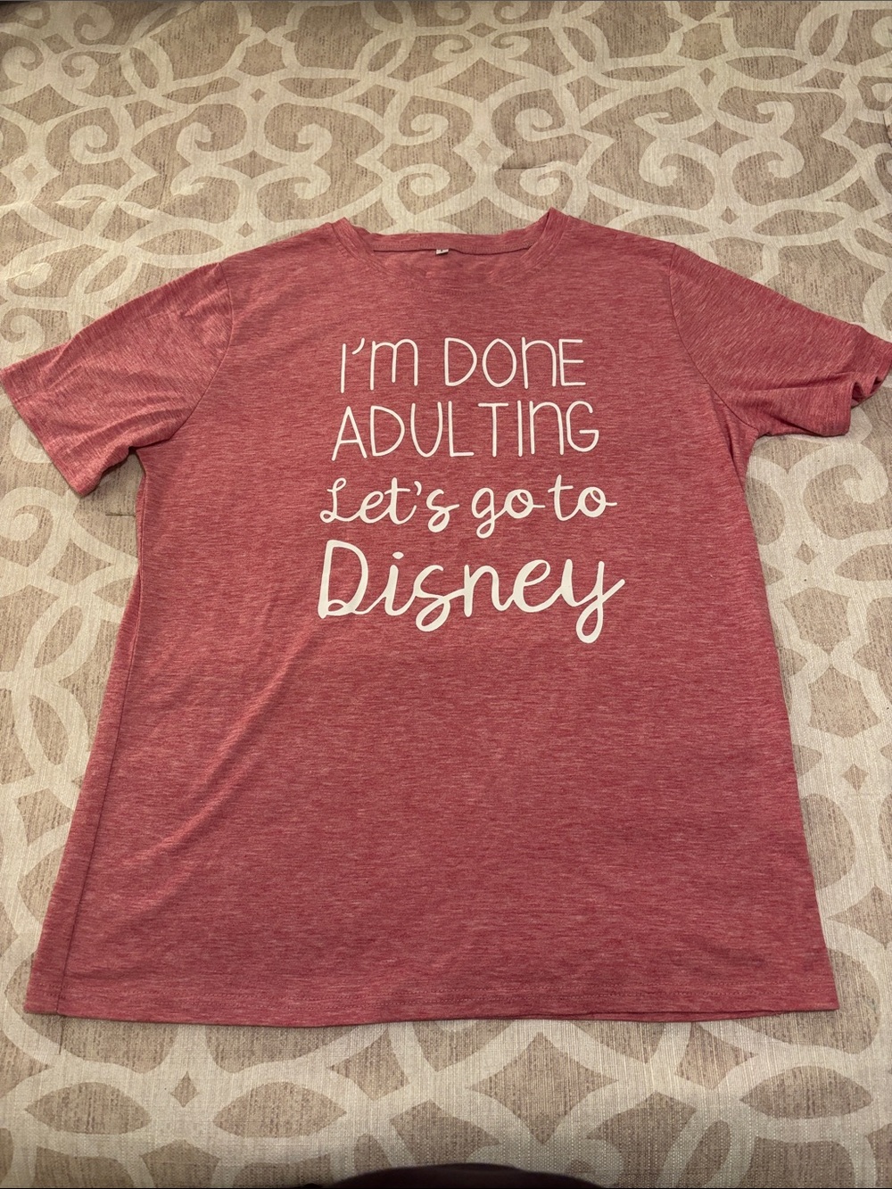 I'm Done Adulting Let's Go to Disney Short Sleeve T‑Shirt - Red-Only worn once!